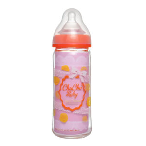 Бутылочка стеклянная, с широким горлышком, Chu Chu Baby, 240 мл, теплостойкая