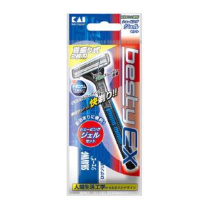 Бритвенный одноразовый станок с плавающей головкой Kai Dispo razor Besty EX+саше с гелем