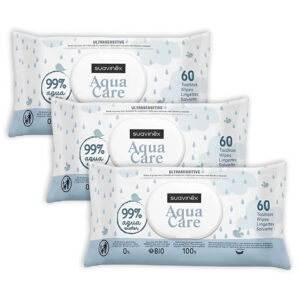 Влажные салфетки Aqua Care, Suavinex, 60 шт, 3 упаковки