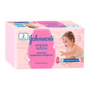 Дитячі вологі серветки Johnson's baby "Ніжна турбота", 112 шт