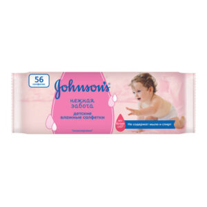 Дитячі вологі серветки Johnson's baby "Ніжна турбота", 56 шт