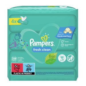 Дитячі вологі серветки Pampers Fresh Clean (4уп. ×52шт)