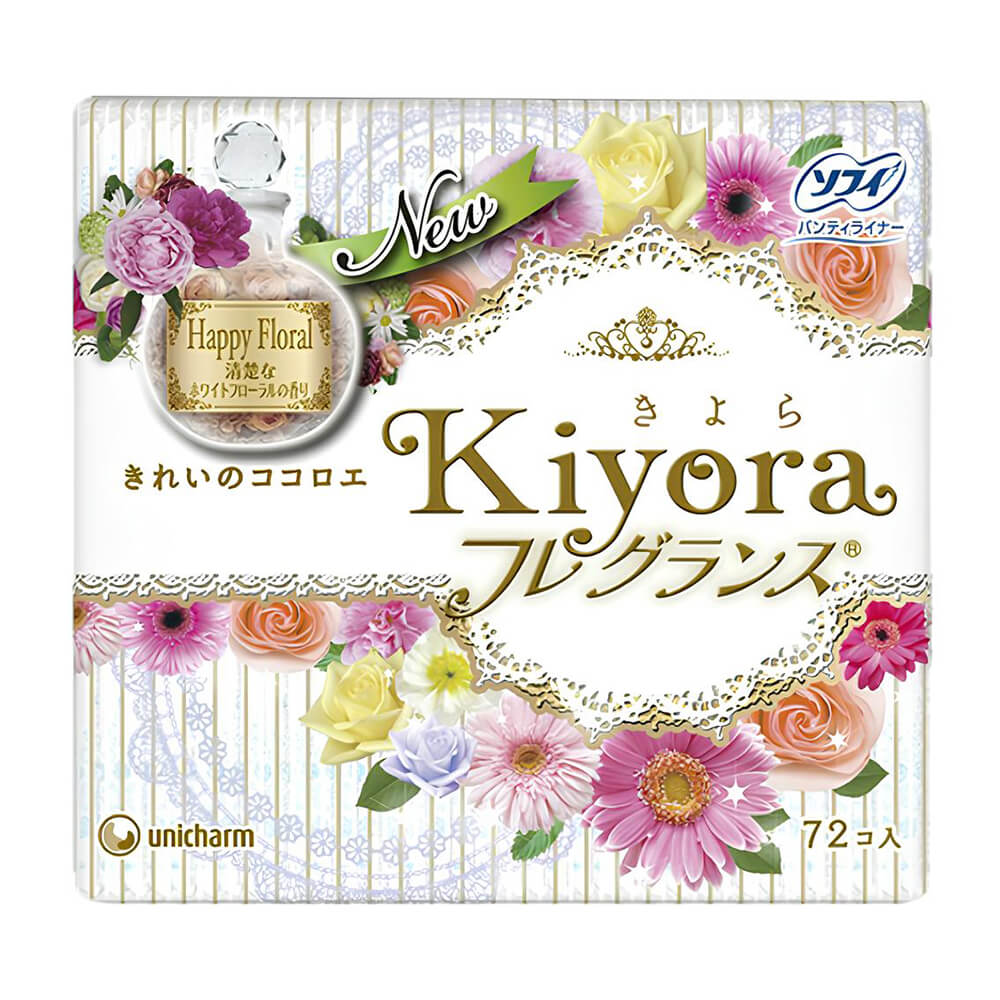 Ежедневные прокладки с цветочным ароматом Sofy Kiyora Happy Floral, 72 шт.