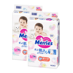 Подгузники Merries M, 6-11 кг, 56 шт. 2 упаковки