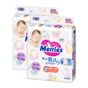 Подгузники Merries NB, 0-5 кг, 76 шт. 2 упаковки