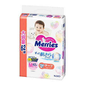 Подгузники Baby Diapers Merries M, 6-11 кг, 62 шт., увеличенная пачка