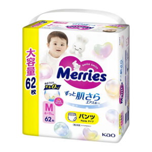 Трусики-подгузники Merries, размер M, 6-11 кг 62 шт., увеличенная пачка