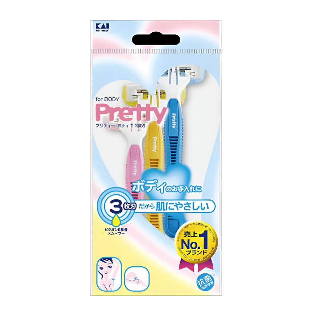 Одноразовый женский бритвенный станок с тройным лезвием, Kai Pretty, 3 шт.