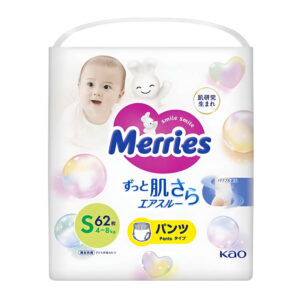 Трусики-подгузники Merries SJ, размер S, 4-8 кг 62 шт.