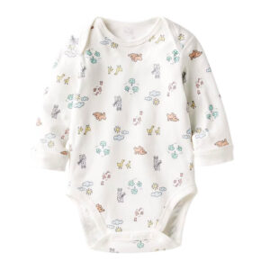 Мягкий хлопковый боди, UNIQLO, белый с принтом