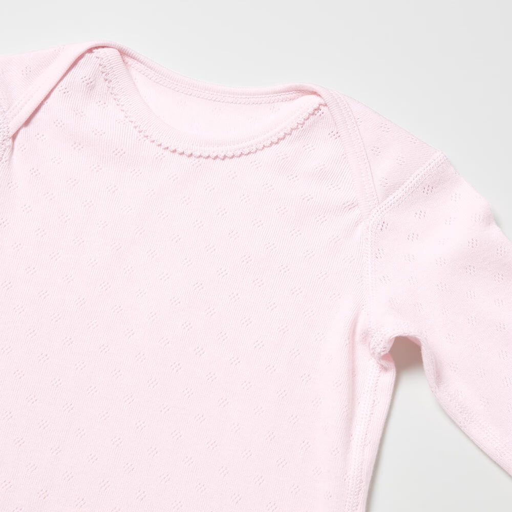 Боди для малышей, UNIQLO, сетчатый трикотаж, розовое, 90 см — изображение 2