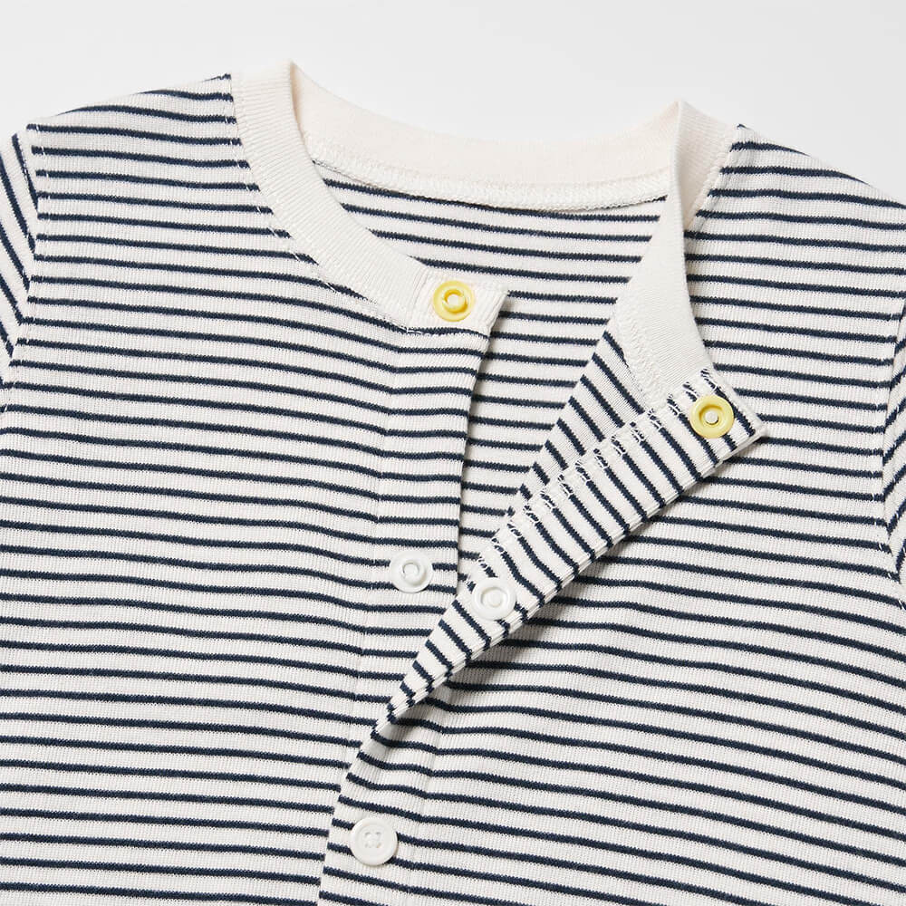 Детский комбинезон для новорожденных UNIQLO, бежевый в полоску, 60 см — изображение 4